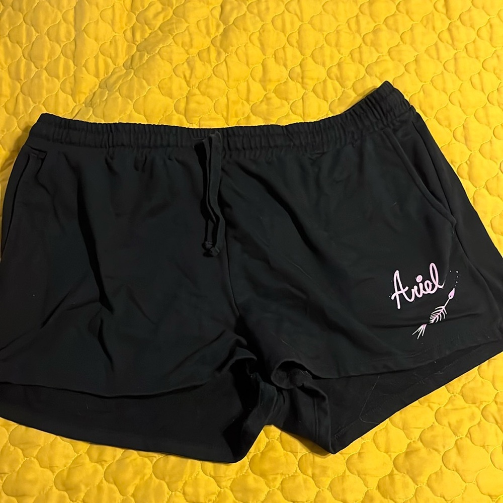 Disney Black Soft Shorts With Drawstring and Pockets